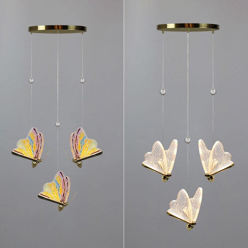 Schmetterling Multi -Lichter HABELEGENLEGENE LEGELPTEIL MODERN ACRYLISCHEN ACRYLISCHEN Pendellicht