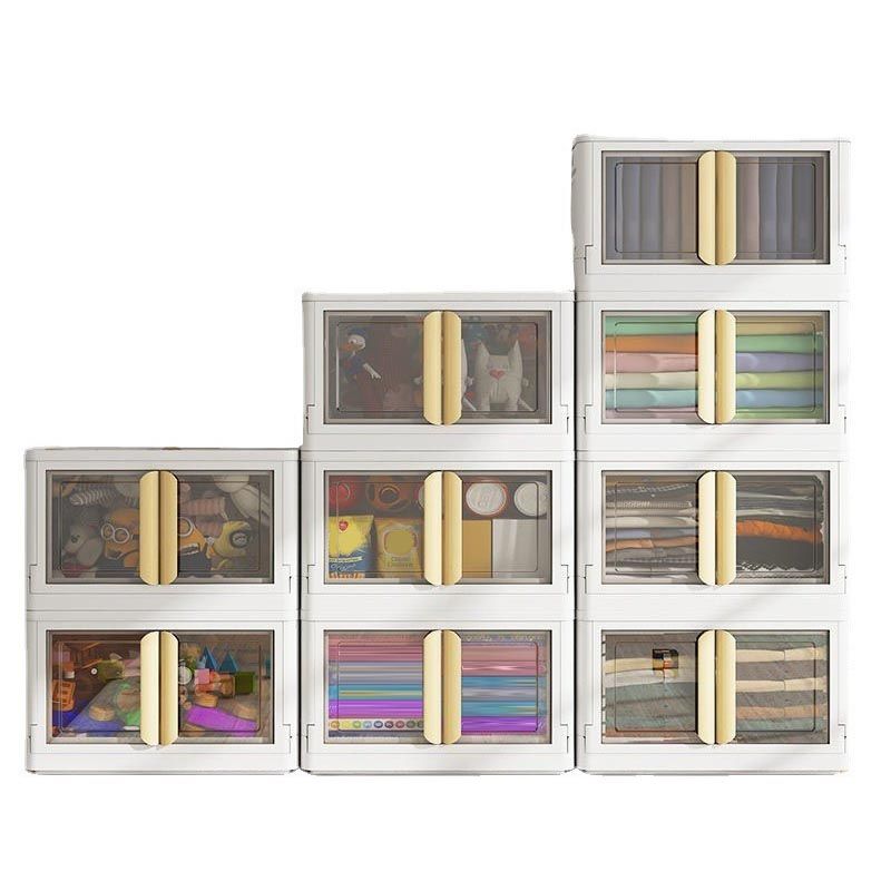 Contemporary Non-Hanging Armoire Plastic Freestanding Wardrobe Closet with Door