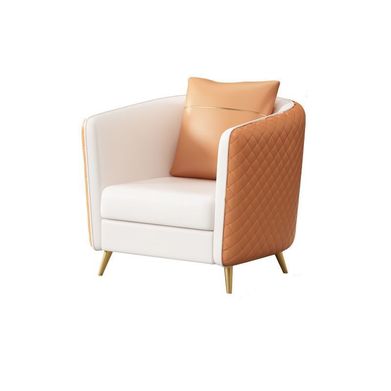 33.46" Wide Faux Leather Sofa Contemporary Standard Tuxedo Arm Sofa