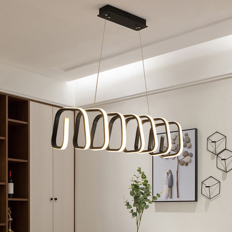 Triangolo/sala da pranzo quadrata isola leggera Minimalismo LED Minimalismo Apparecchiatura in nero in nero