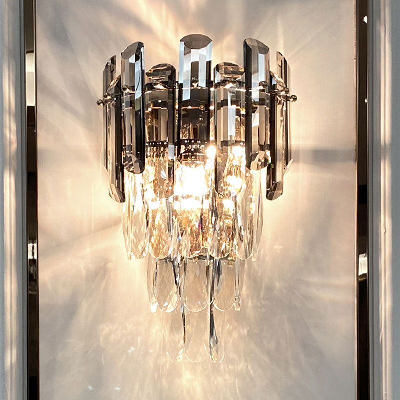 Crystal Shade Wall Light Fixture Postmodern Wall Light Sconce for Bedroom