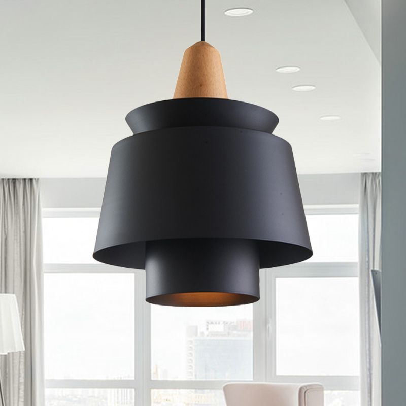 1 cabezal de comedor de comedor Luz con tono de metal cónico