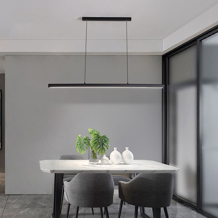 1-leichte LED-Inselleuchte einfache Stil Lineare Hanglampe mit Acrylschatten