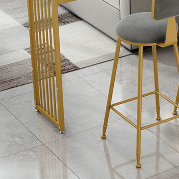 Rectangle Bar Pub Table Set 1/3/4/5 Pcs Metal and Wood Bar Table and Upholstered Stools