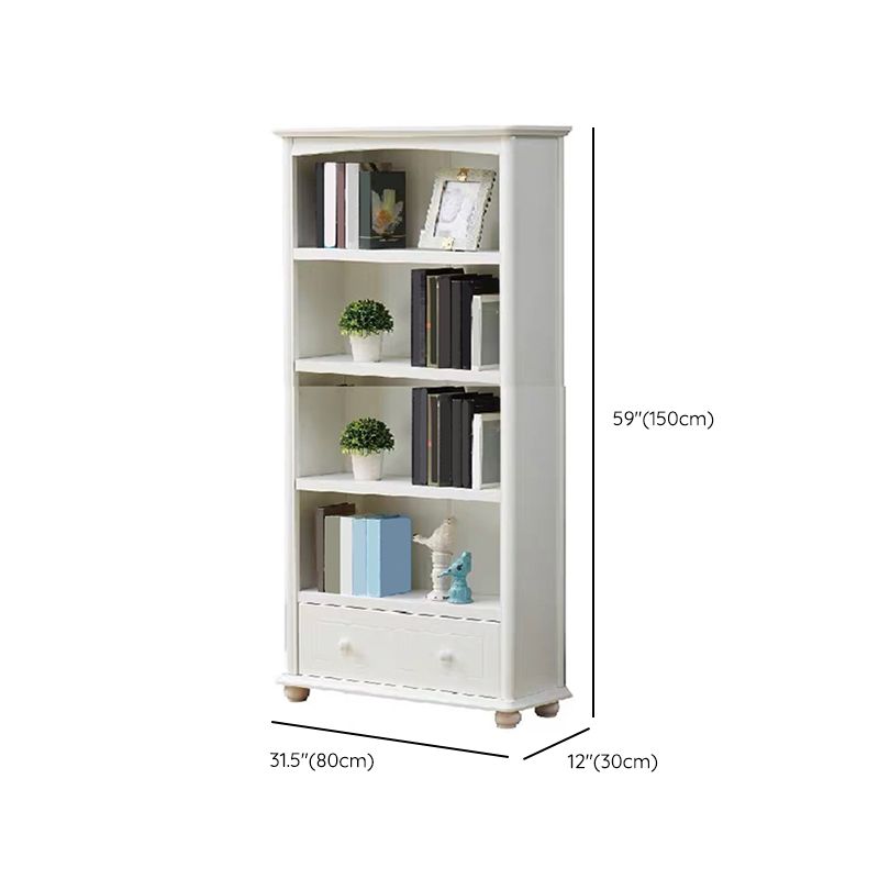 Wooden Closed Back Bookcase Standard Contemporary Bookshelf with Shelves