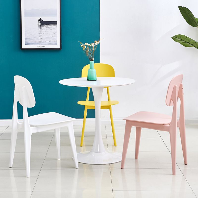 Contemporary Style Plastic Dining Chairs Multicolor Open Back Side Chair