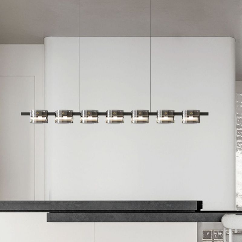 Nordic LED Island Lighting Fixture Simple Glass Hanging Light for Dining Room