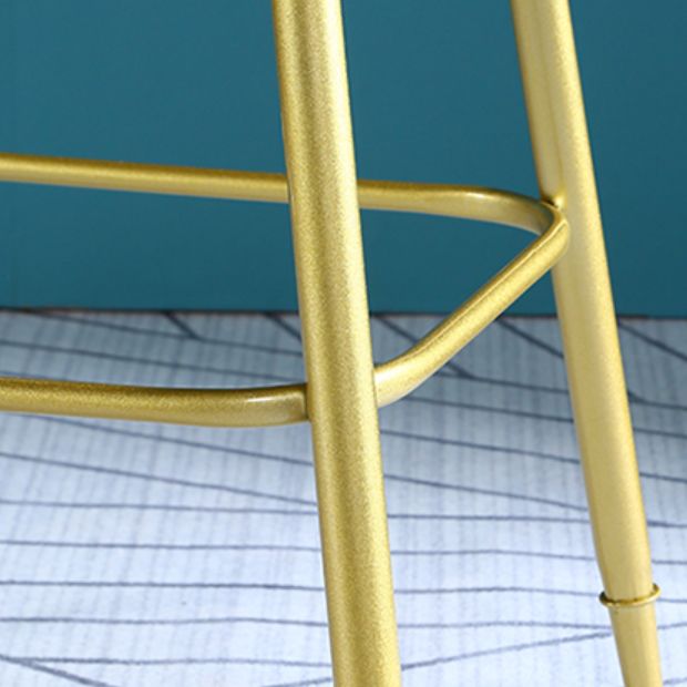 Glam Low Back Counter Stool Round Upholstered Counter Height Stool for Shop