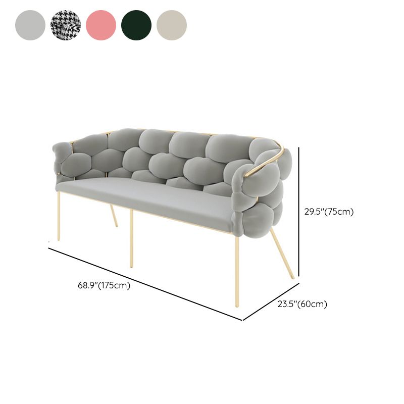 Contemporary Fabric Tuxedo Arm Settee Tight Back Standard Sofa