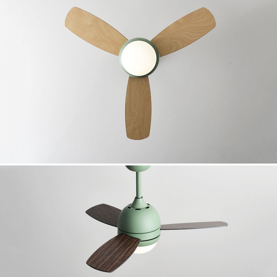 Metal Round Shape Ceiling Fan Light Kids Style 1-Light Ceiling Fan Lighting for Bedroom