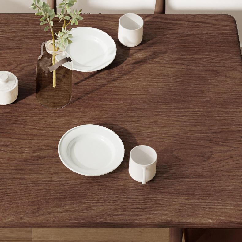 Modern massief houten standaard eetgelegenheidset rechthoekige vorm keuken eetgelegenheid met 4 poten tafel