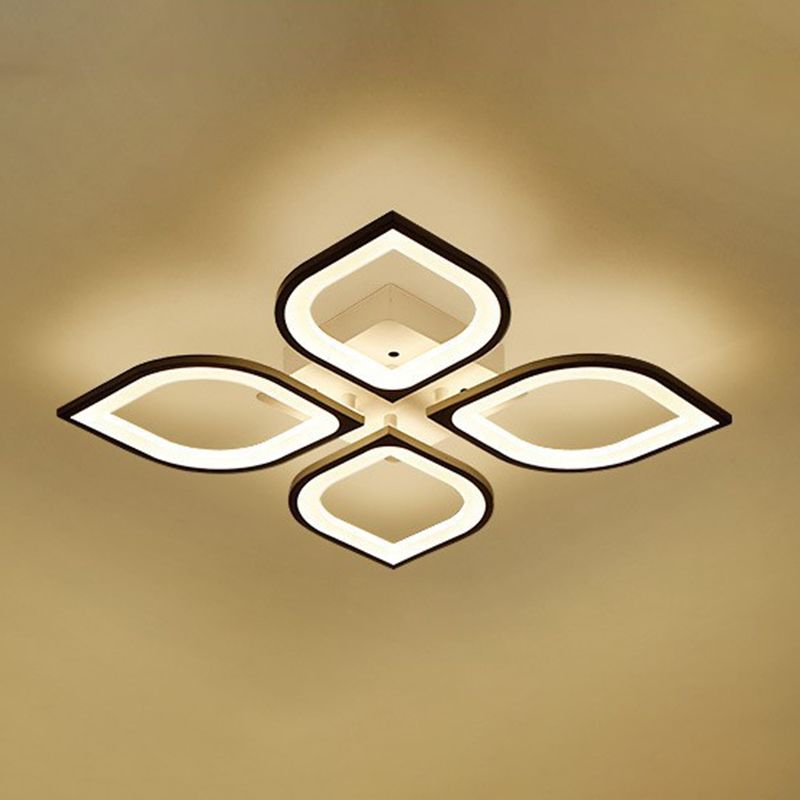 Floral Ceiling Light Fixture Nordic Style LED Close to Ceiling Lamp with Acrylic Shade
