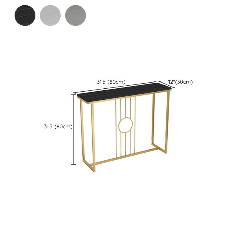 Rectangle Glam Console Accent Table Antique Finish Console Table in Stone