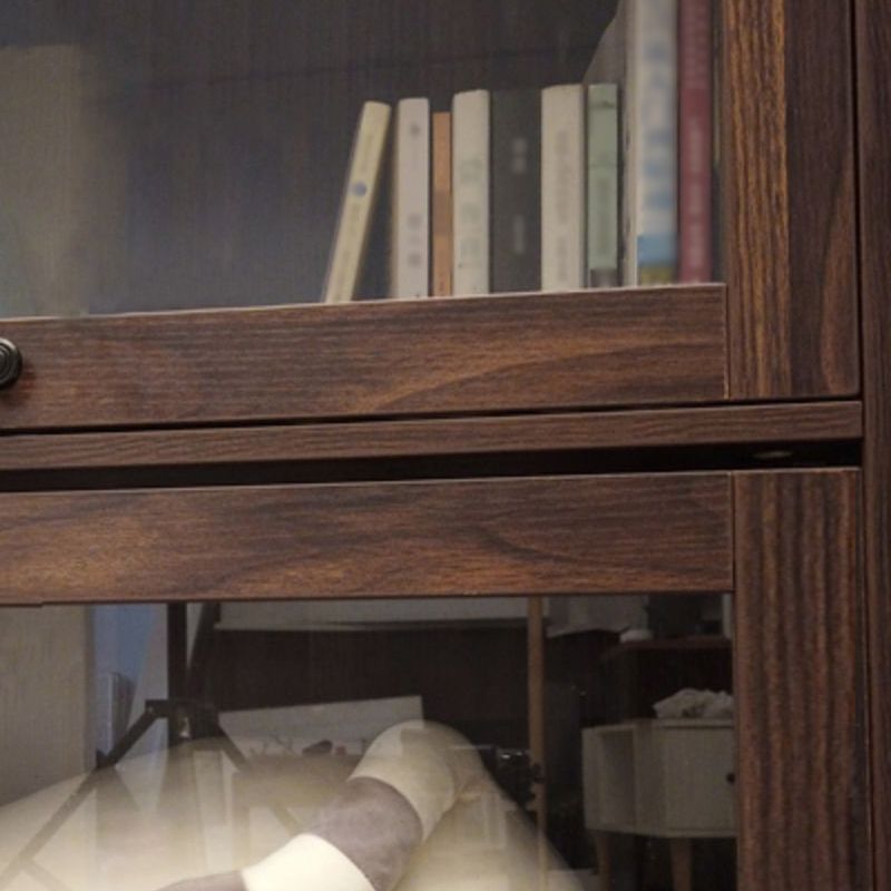 Engineered Wood Standard Bookcase Contemporary Bookcase With Doors