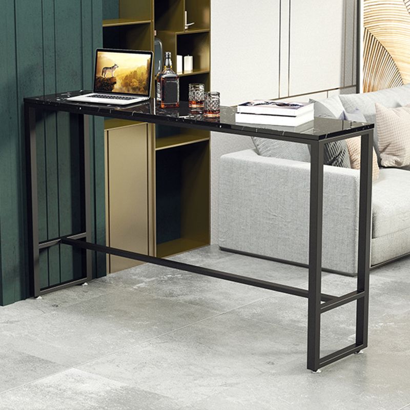 Marble Counter Height Table with Rectangle Table Top Trestle Table - 41.3" H