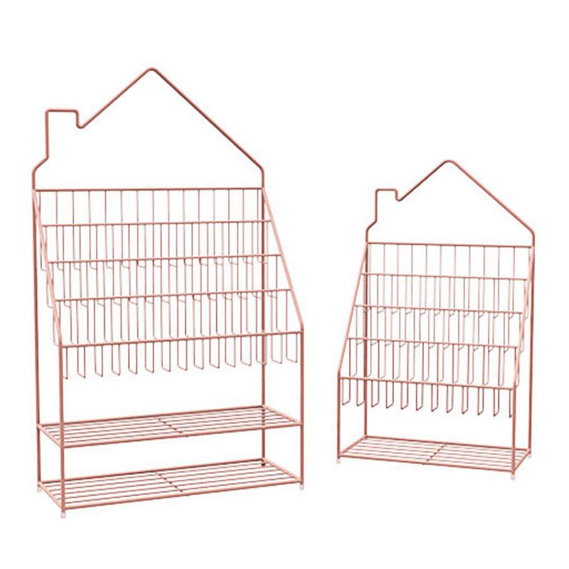 Scandinavian Closed Back Ladder Bookshelf Metal Bookcase with Shelves