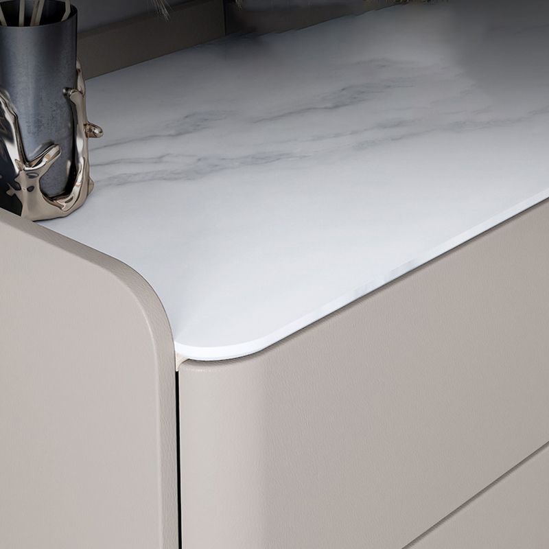 Contemporary 16"W Stone Chest Bedroom Storage Chest with Drawers