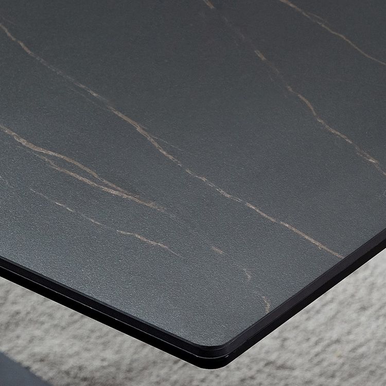 Designer Rectangle 1/4/5/6 Pieces Dinette Set Black Stone and Metal Dining Table Set