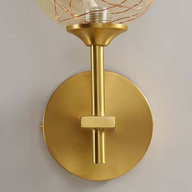 Glass Globe Wall Sconces Modern Style 1 Light Wall Mounted Lamps