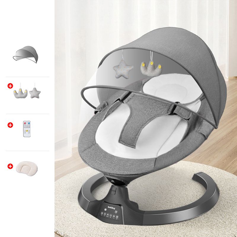 Modern Metal Rocking Electric Bassinet with Bedding Remote Control