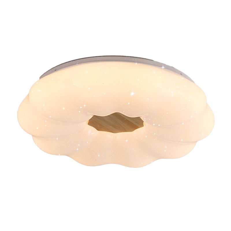 Nordic Ceiling Light Fixture Wooden LED Flush Mount for Bedroom