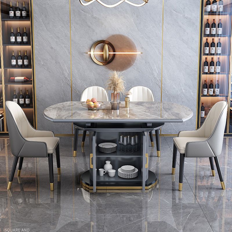 Modern Stone Dining Table with 2 Doors Table for Dining Room