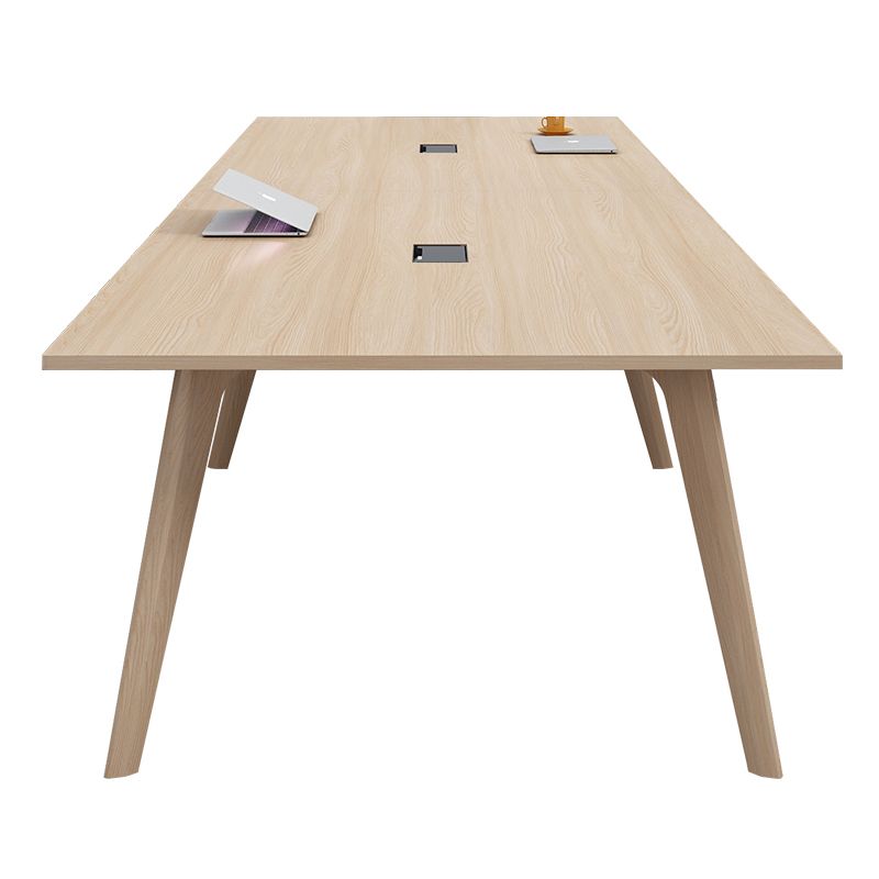 Rectangle Modern Dining Table Solid Wood Fixed Dinette Table for Home Use