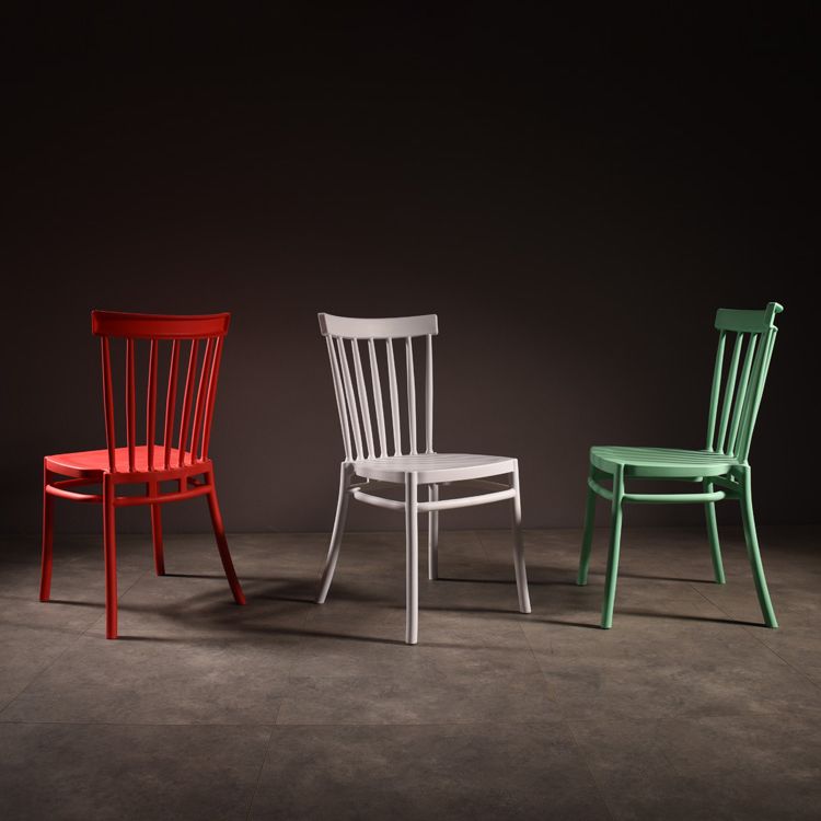 Glam Indoor-Outdoor Dining Side Chair Plastic Stacking Side Chair