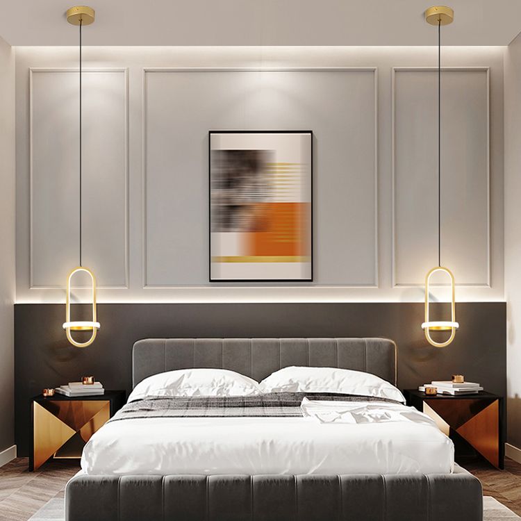 Chambre à coucher lampe suspendue moderne kit d'éclairage pendentif en aluminium linéaire avec 2 lumières