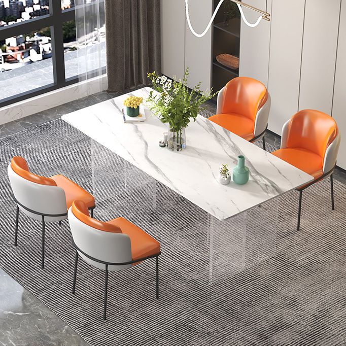 Modern 1/5 Pieces Dining Set Rectangle Stone Dining Table for Dining Room