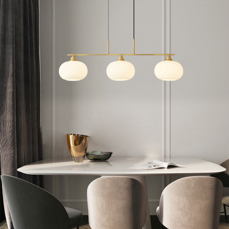 Modern Golden/Black Ceiling Light Metal/Glass Kitchen Island Lighting for Home