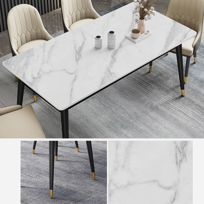 Modern Sintered Stone Dining Room Set Standard Height with Rectangle Top Dining Set