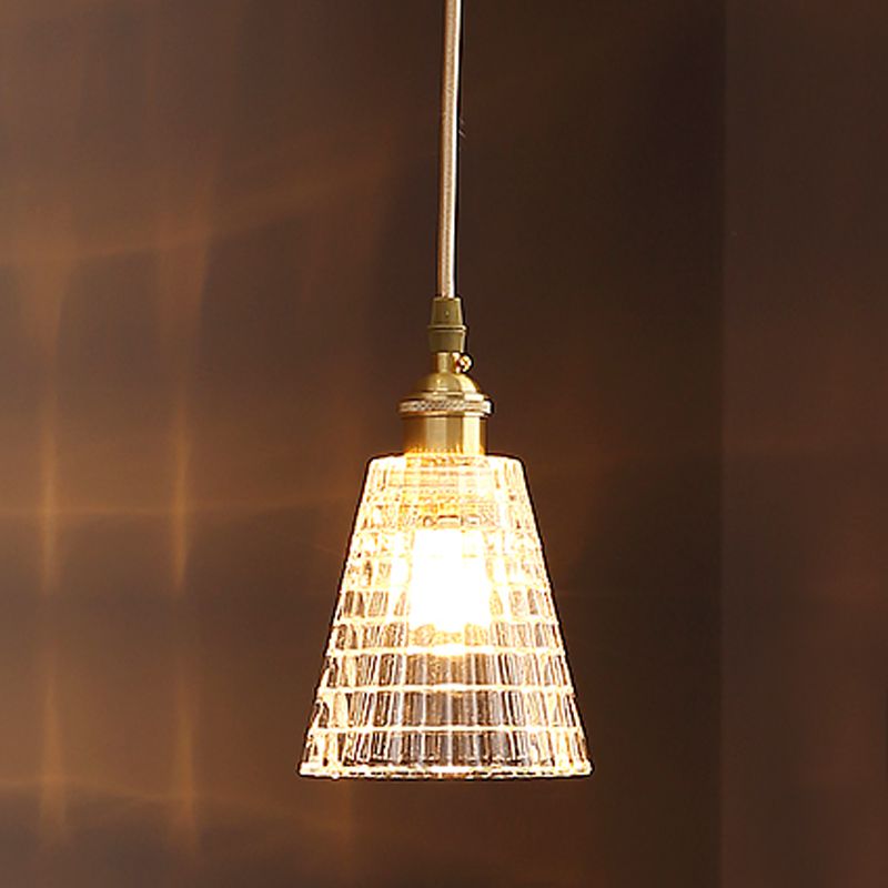 Barreau de verre Shade Hanging Lights Modern Style 1 Tête Hanging Mount Fixture pour chambre à coucher