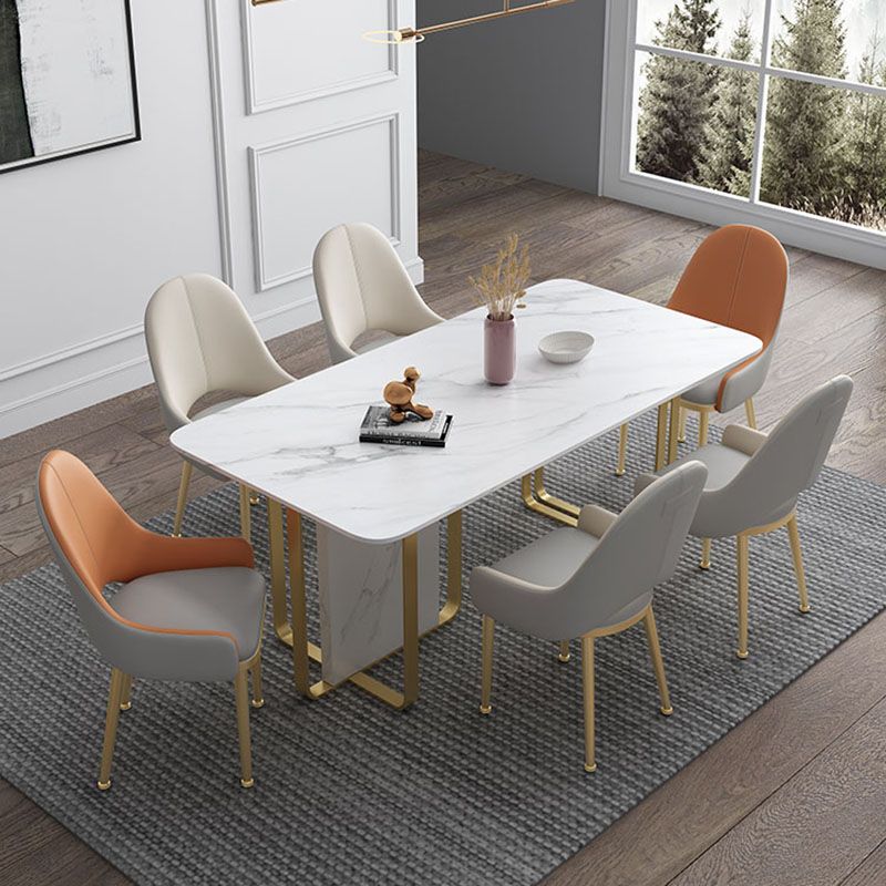 Sillas de comedor de cuero escandinavo, silla tapizada con respaldo sólido para cocina