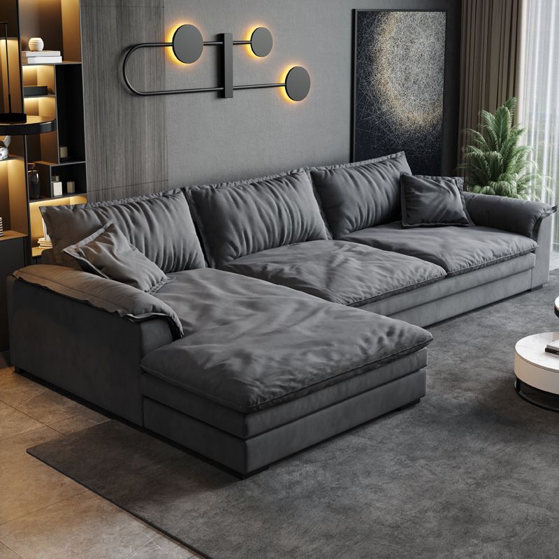 Contemporary Loose Back 33.46" H Sofa Pillow Top Arm Sofa & Chaise