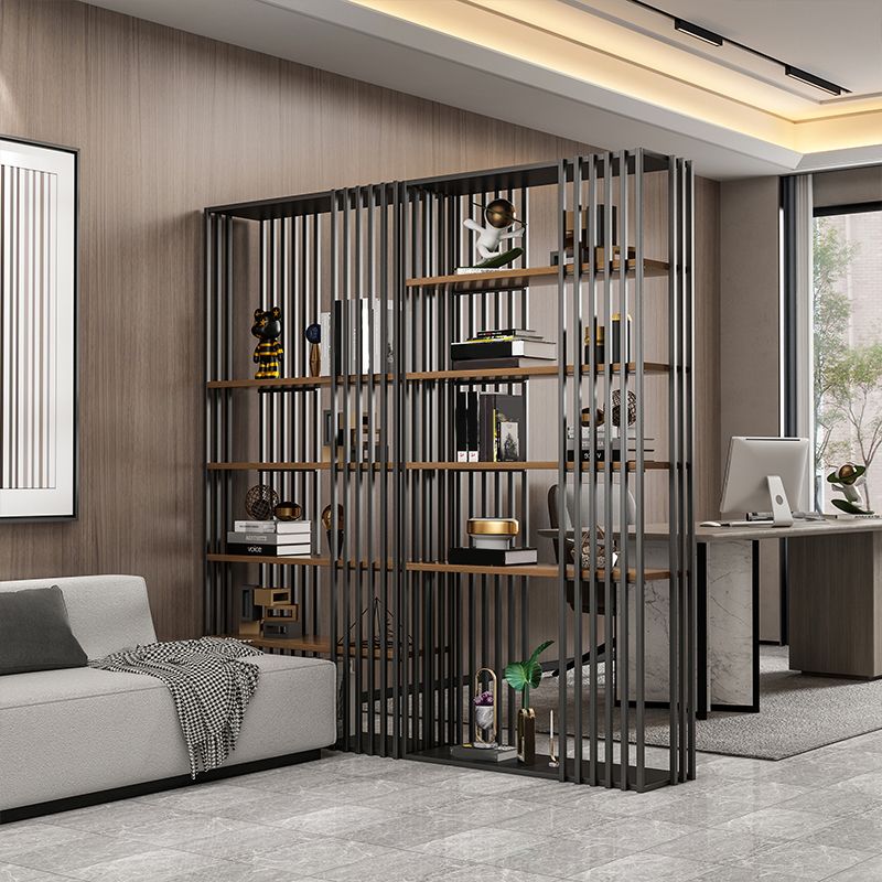 Open Metal Etagere Bookcase Industrial Shelf Bookcase with Shelves