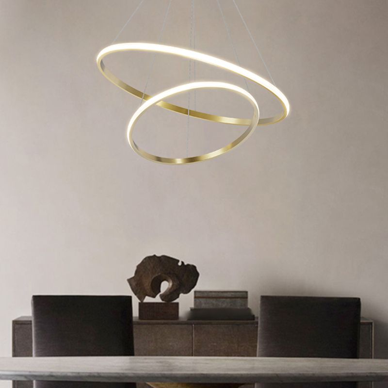 Modern Circle Chandelier Metal Layered LED Chandelier Pendant for Living Room