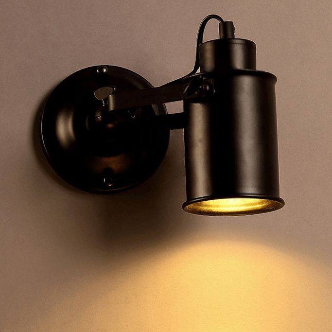 Amerikanischer Land Industriestil zylindrischem Wandleuchel Leuchte Metal 1 Leichte Leuchten