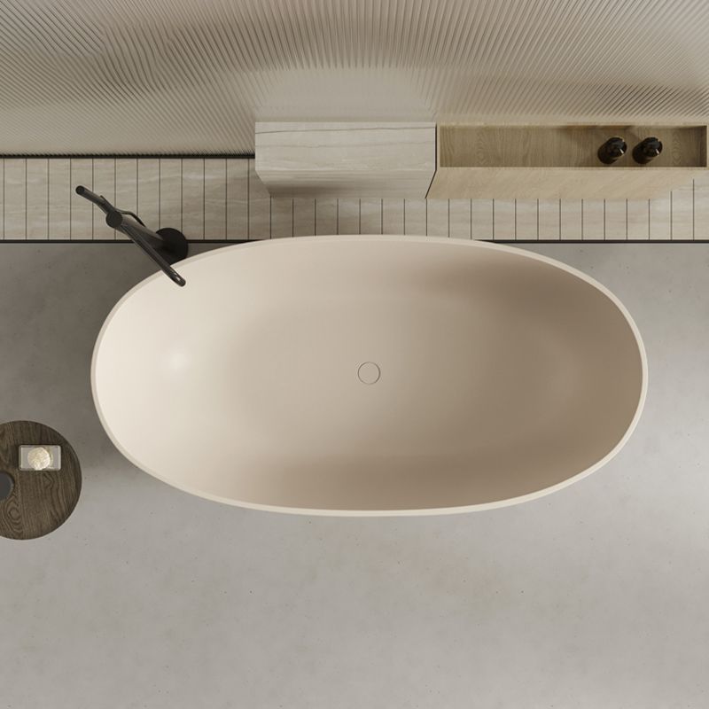 Soaking Antique Finish Bathtub Stand Alone Modern Oval Bath Tub
