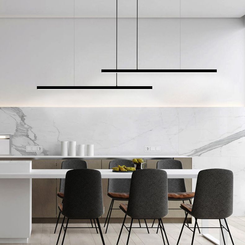 Lampada dell'isola a ciondolo lineare Lampada dell'isola lampadario di illuminazione moderna