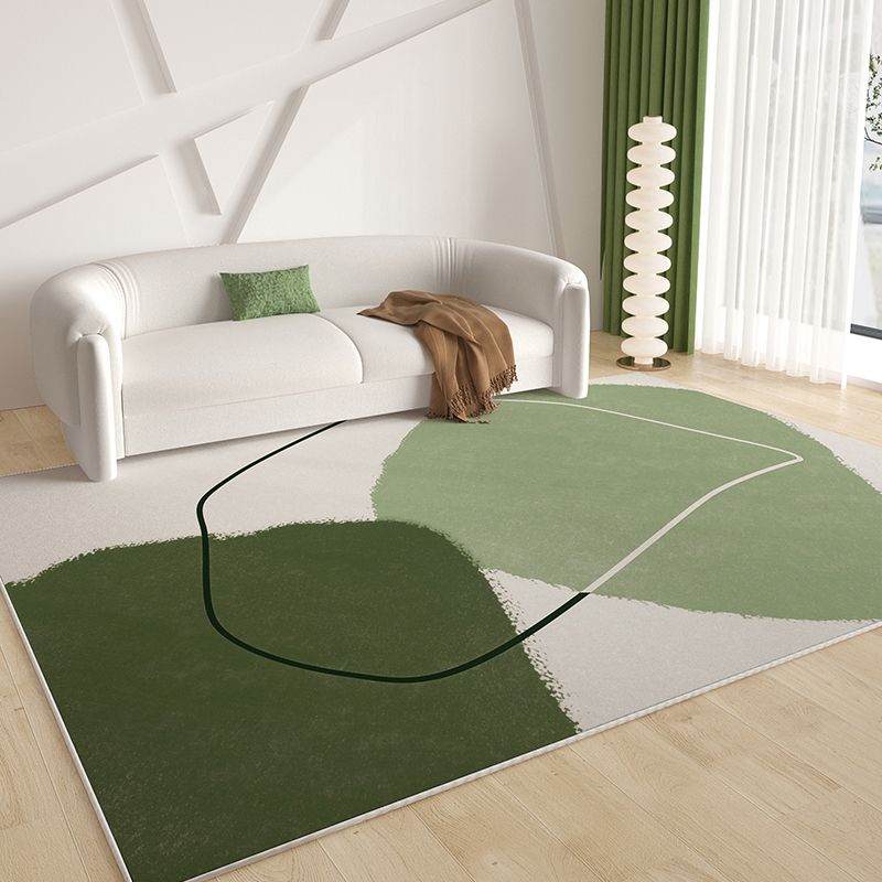 Funky Colorblock Rug Morandi Color Area Rug Polyester Easy Care Carpet for Home Decoration