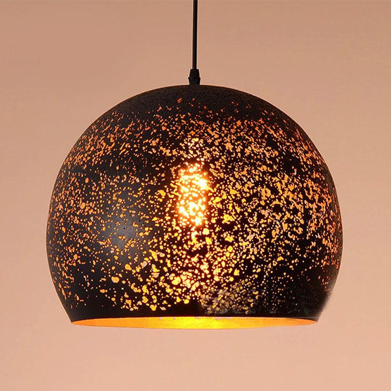 Modern Minimalist Pendant Light, Metallic Single-Light Hanging Pendant Lights in Black
