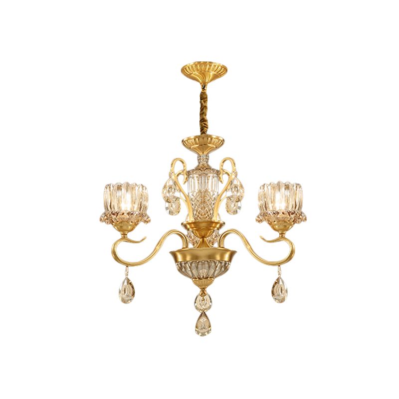 Lampadella tradizionale a sospensione del loto 3/5 luci a 5 luci a piede vetro a vetro in vetro in ottone