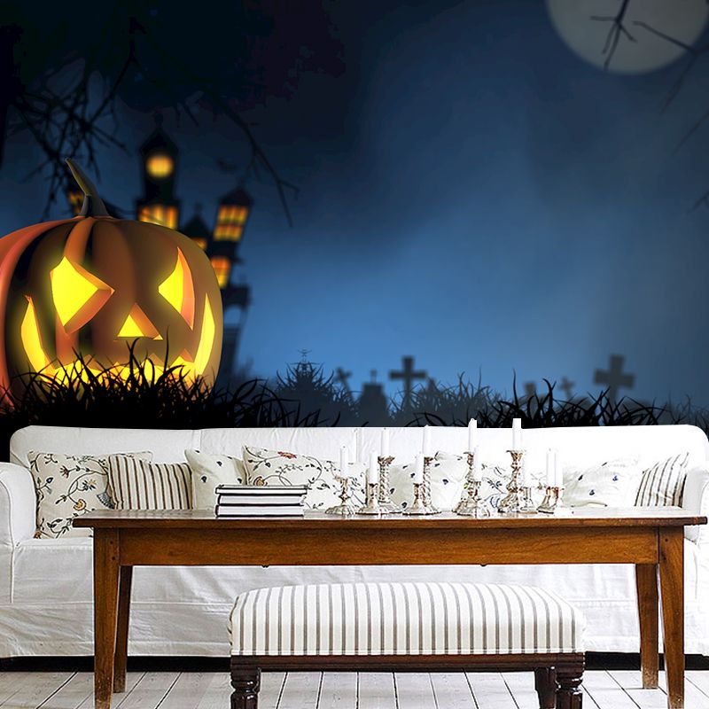 Halloween Pumpkin Pattern Mural Horizontal Version Moisture-proof for Wall Decoration