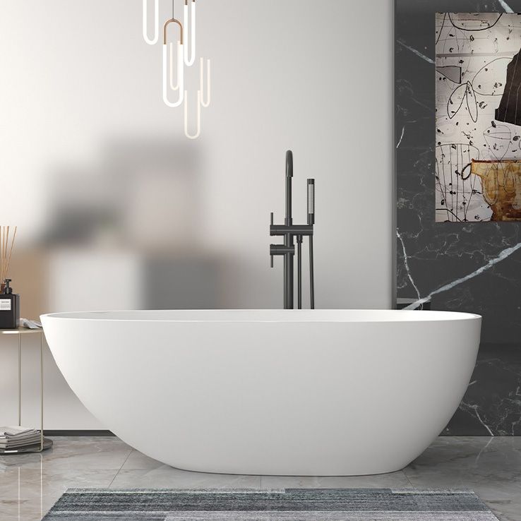 Freestanding Soaking Bathtub Antique Finish Oval Modern Bath