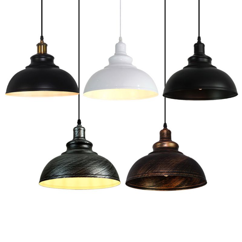 Accesorios de iluminación colgante de domo de metal almacén de cocina industrial simple luz colgante con alambre colgante ajustable de 43 "