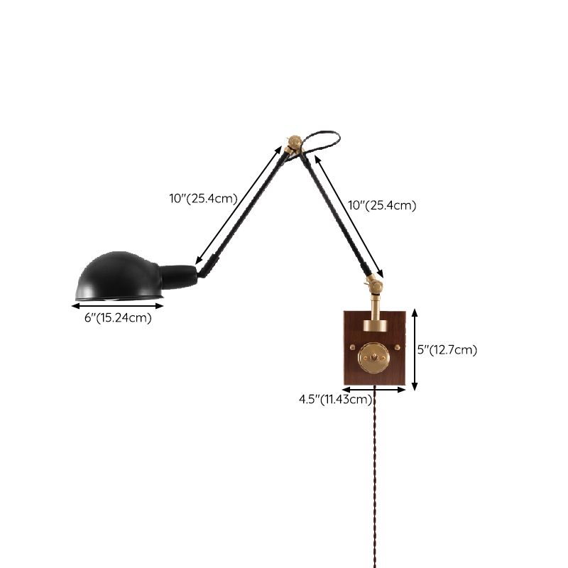 1-Light Wall Lamp Industrial Metal Wall Mounted Lighting for Bedroom