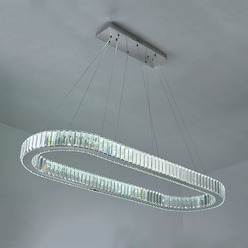 Single Contemporary Silver Kitchen Island Lighting LED Ceiling Light