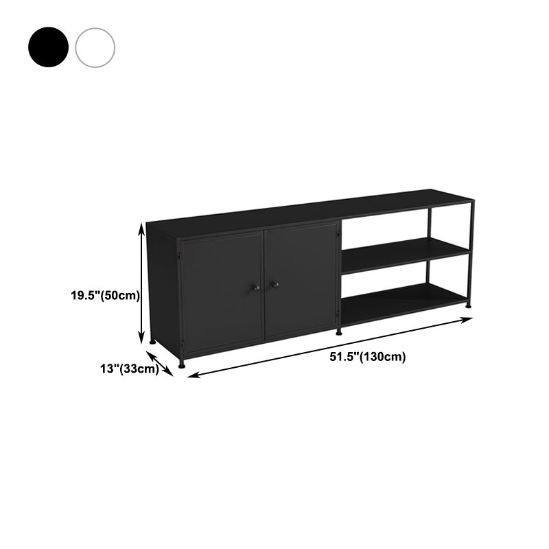 19.69"H TV Stand Industrial Style Open Storage TV Console with 3-shelf