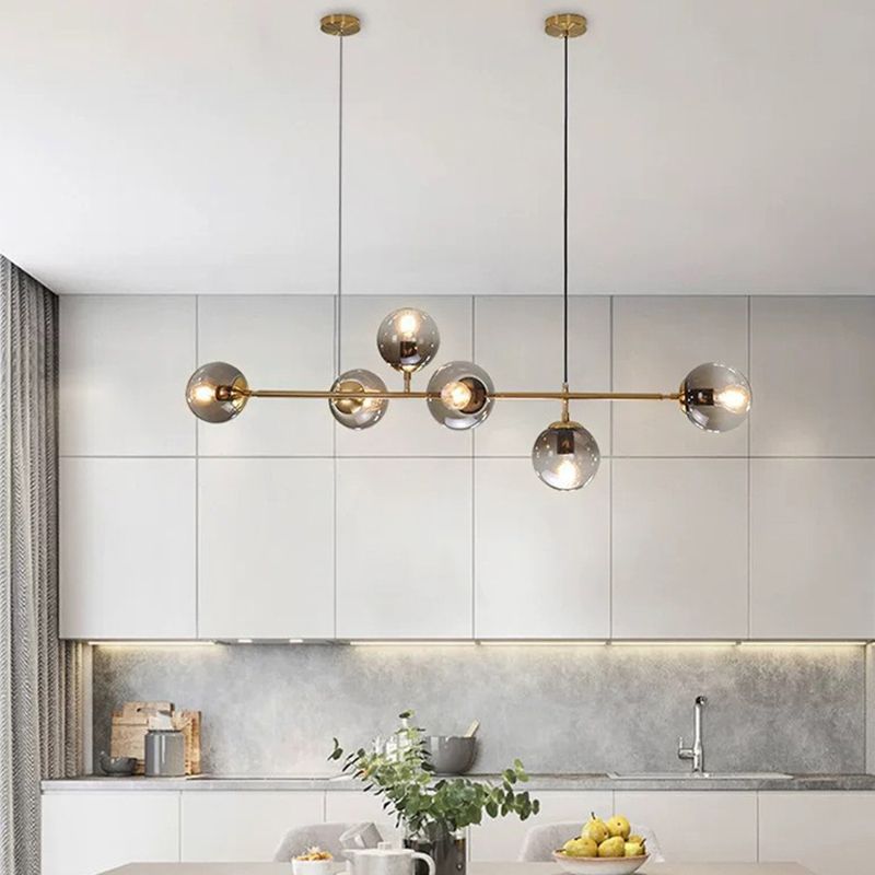 Modernism Metal Kitchen Island Lighting Globe Shaded Ceiling Light for Home